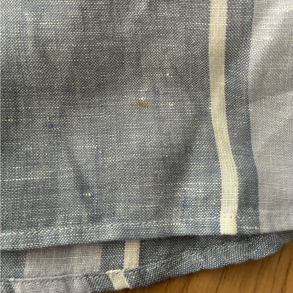 Ellen Tracy Linen Sleeveless Top Womens Blue White Stripe Button Up Neckline S - Picture 15 of 15